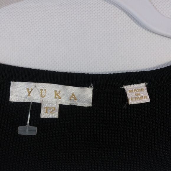 Yuka Black Floral Asymmetrical Waist Tie Sleeveless Top Tall Size T2 - Picture 5 of 8